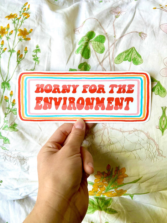 Horny for the Environment Bumper Sticker and Magnet