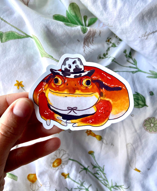 Cowboy Tomato Frog Sticker