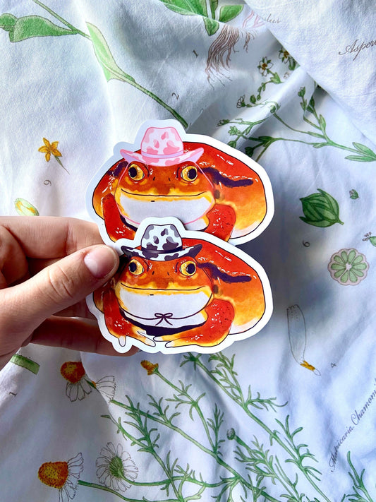Cowboy Tomato Frog Sticker
