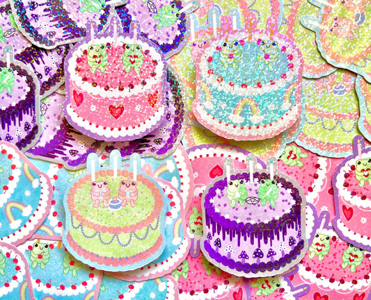 Froggy Cake Sparkle Stickers