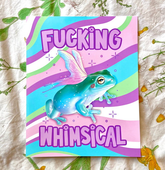"Fucking Whimsical" Fairy Frog Original Art Print