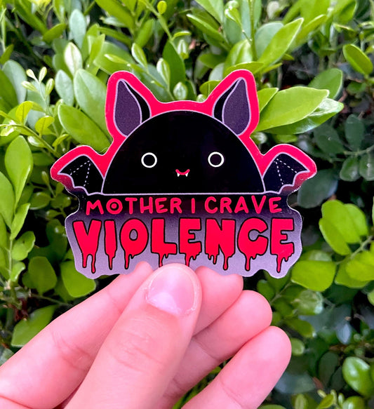 Mother I Crave Violence Halloween Bat Squishmallow Sticker