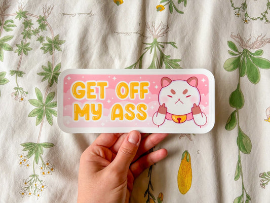 Get Off My Ass Puppycat Bumper Sticker