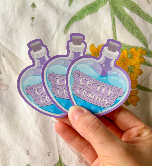 TERF Tears Heart Potion Bottle Sticker