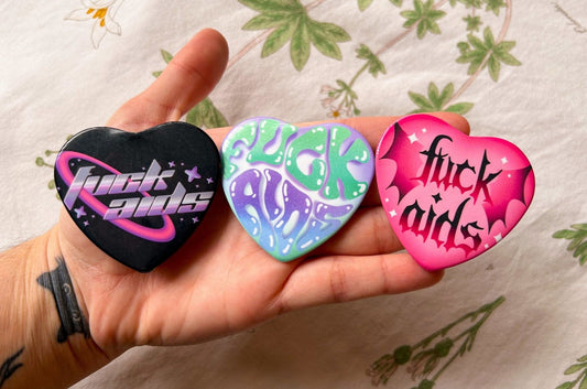 Fuck AIDS Heart Buttons!