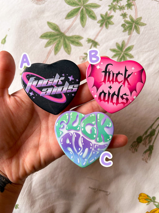 Fuck AIDS Heart Buttons!
