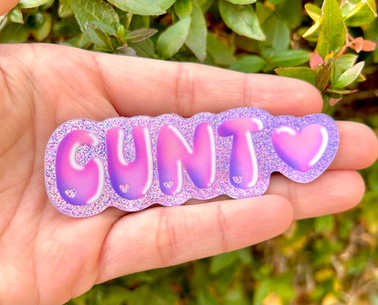 Cunt Heart Sparkle Sticker